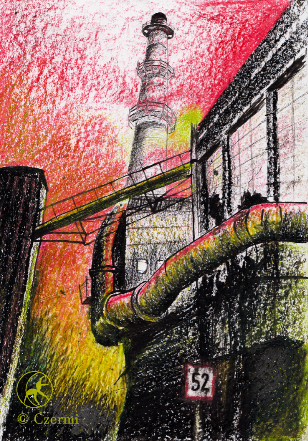 Surreal factory illustration